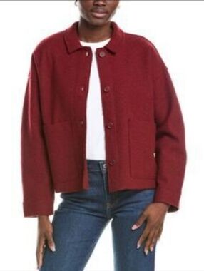 Eileen Fisher Boiled Wool Classic Collar Jacket Red Cedar Size XS